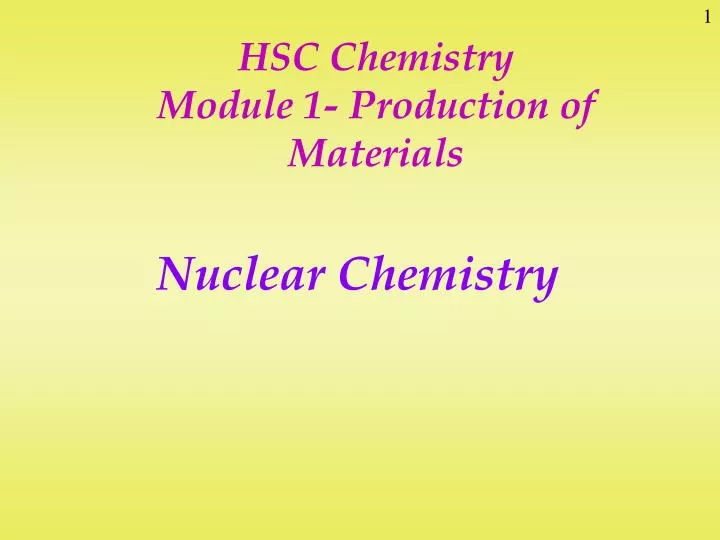 hsc chemistry module 1 production of materials