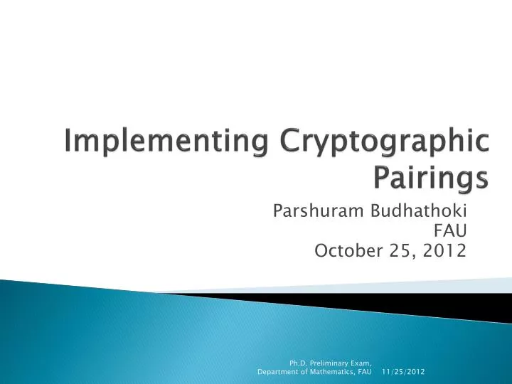 implementing cryptographic pairings