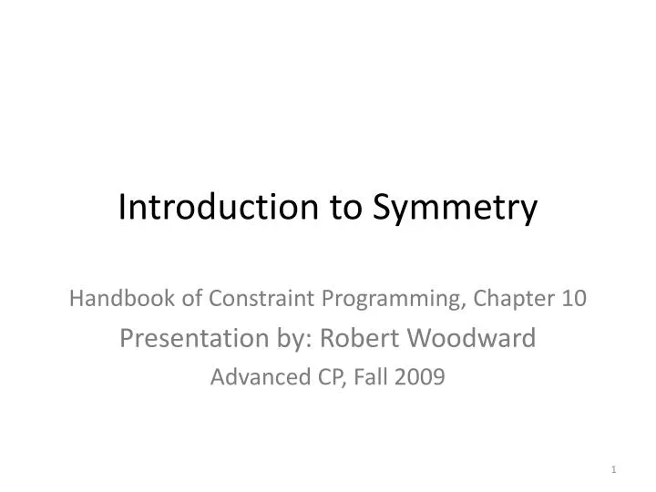 introduction to symmetry