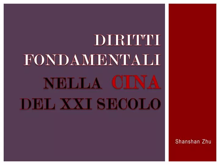 diritti fondamentali nella cina d el xxi secolo