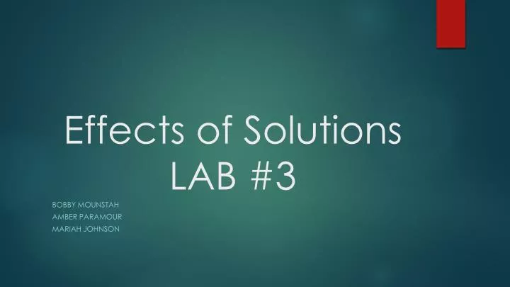 effects of solutions lab 3