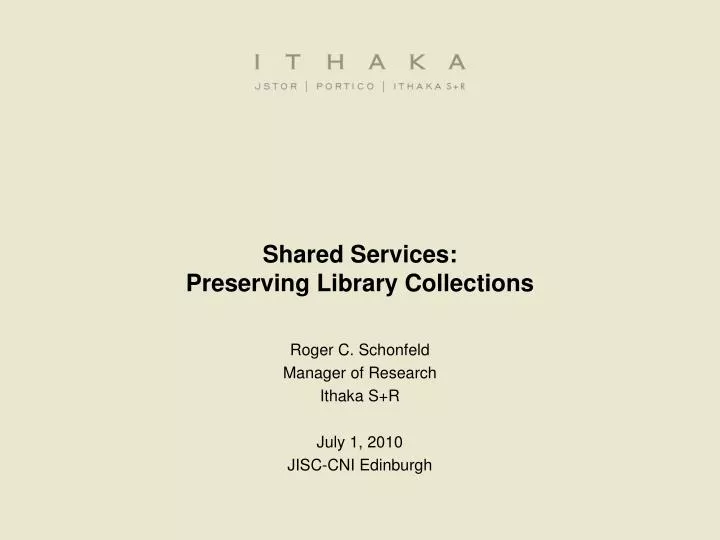 shared services preserving library collections