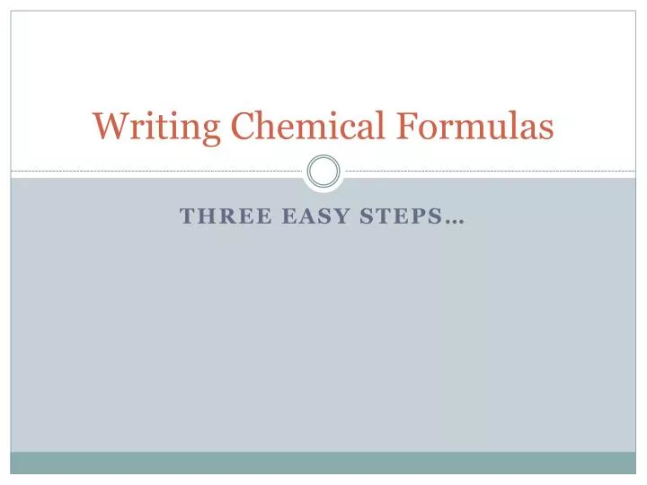 writing chemical formulas