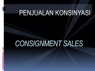 consignment sales