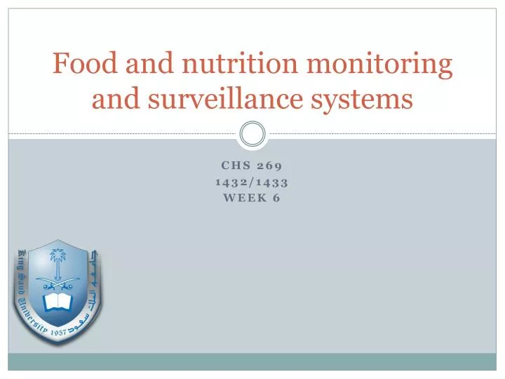 food and nutrition monitoring and surveillance systems