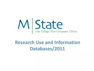 Research Use and Information Databases/2011