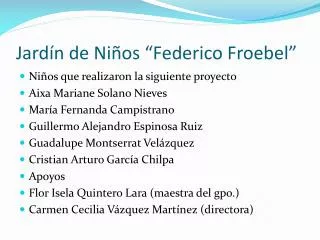 jard n de ni os federico froebel