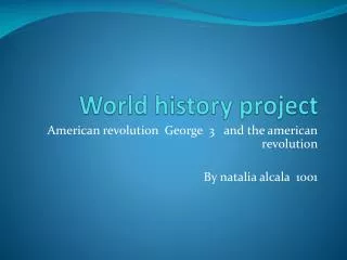 World history project
