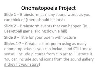 Onomatopoeia Project