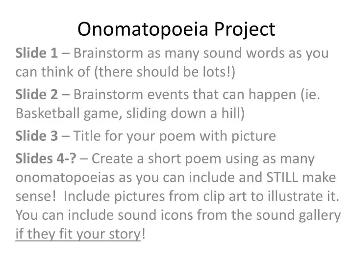 onomatopoeia project