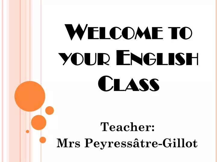 welcome to your english class