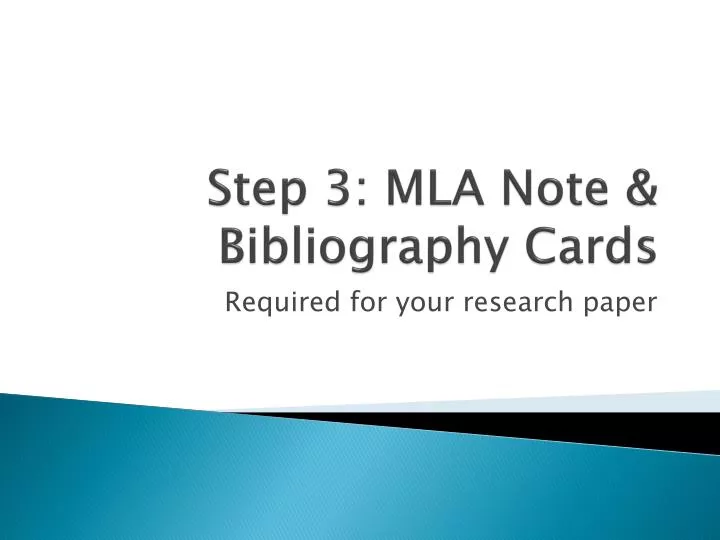 step 3 mla note bibliography cards