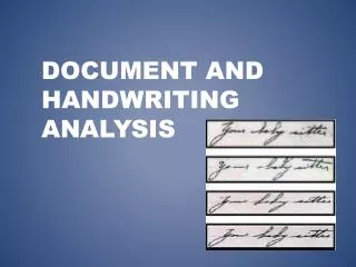 Document and Handwriting analysis