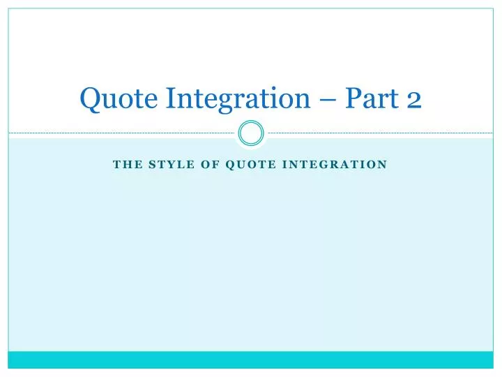 quote integration part 2