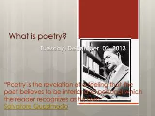 What is poetry?