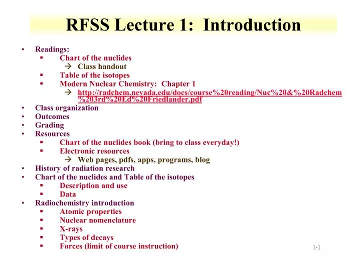 rfss lecture 1 introduction