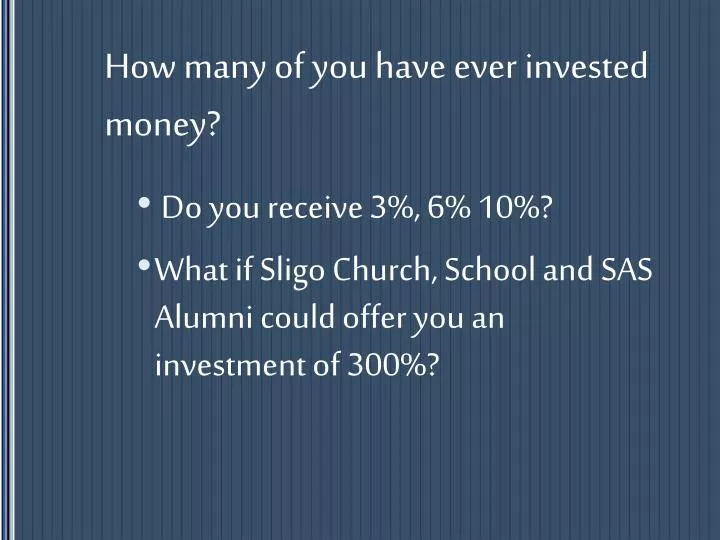 how many of you have ever invested money