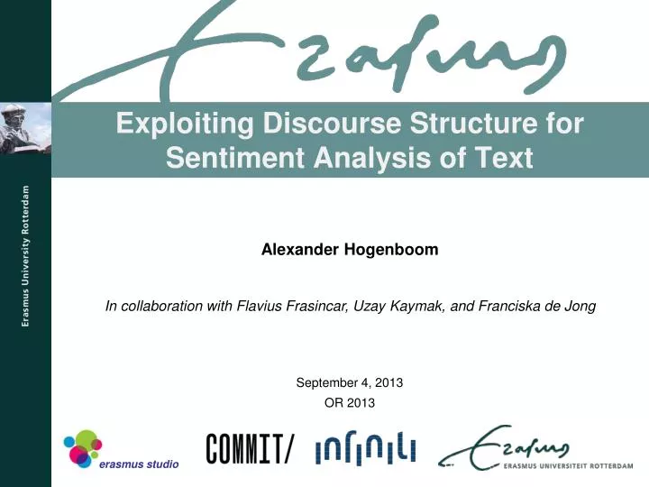 exploiting discourse structure for sentiment analysis of text