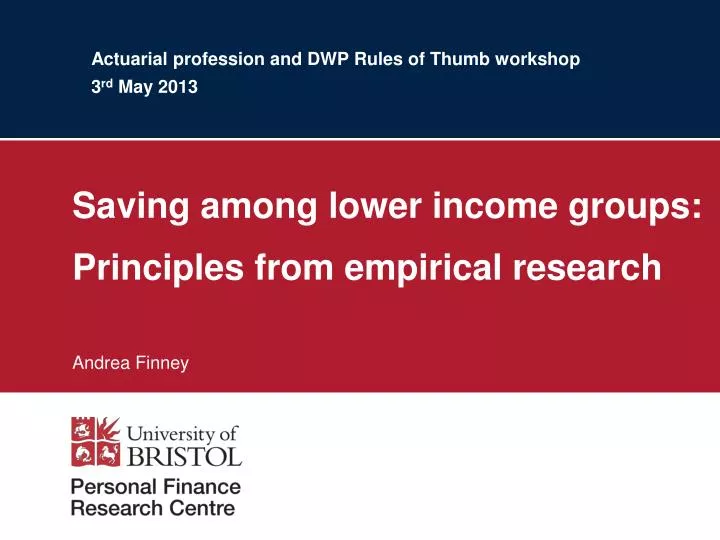 actuarial profession and dwp rules of thumb workshop 3 rd may 2013