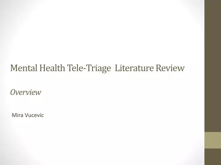 mental health tele triage literature review overview