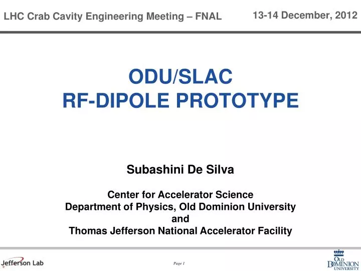 odu slac rf dipole prototype