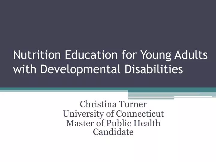 nutrition education for young adults with developmental disabilities