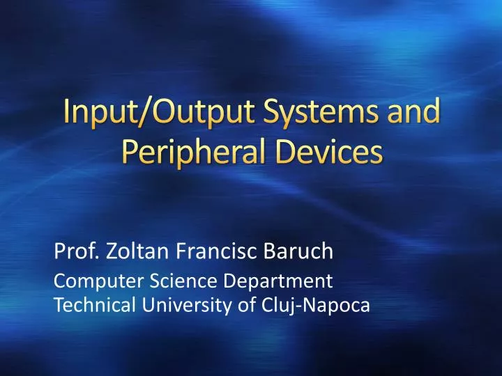 input output systems and peripheral devices