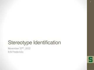 Stereotype Identification