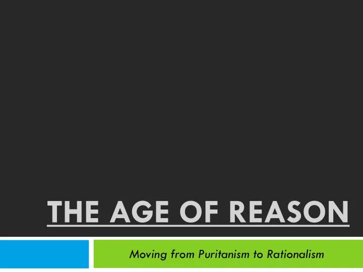 the age of reason