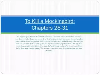 To Kill a Mockingbird: Chapters 28-31