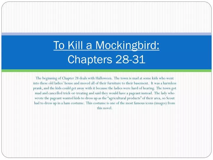 to kill a mockingbird chapters 28 31