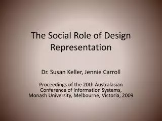 The Social Role of Design Representation