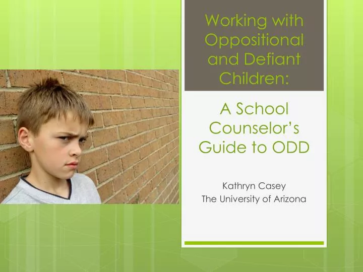 working with oppositional and defiant children