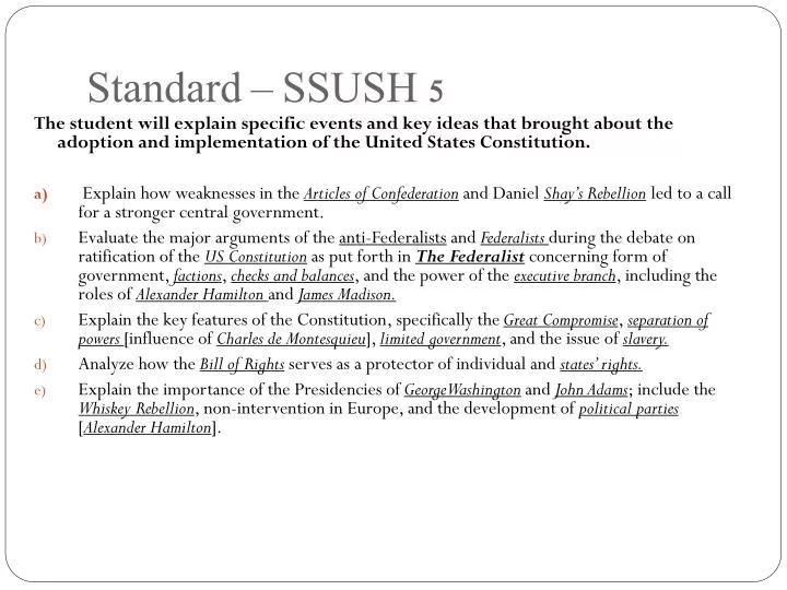 standard ssush 5