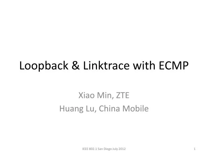 loopback linktrace with ecmp