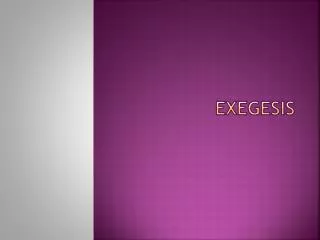 exegesis