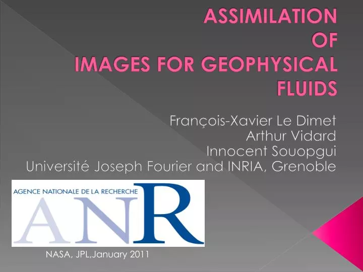 assimilation of images for geophysical fluids
