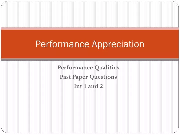 performance appreciation