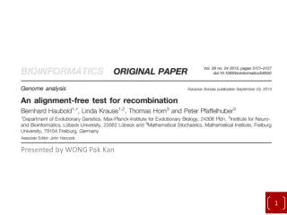 An alignment-free test for recombination