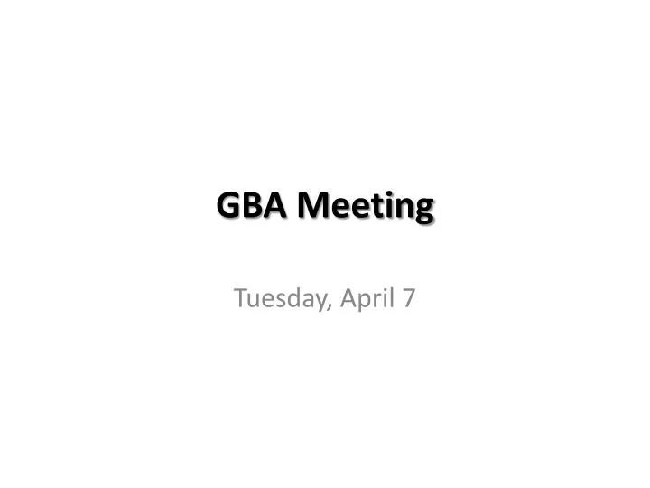 gba meeting