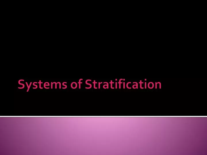 systems of stratification