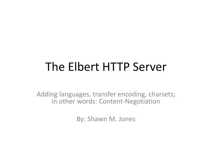 the elbert http server