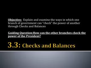 3.3: Checks and Balances