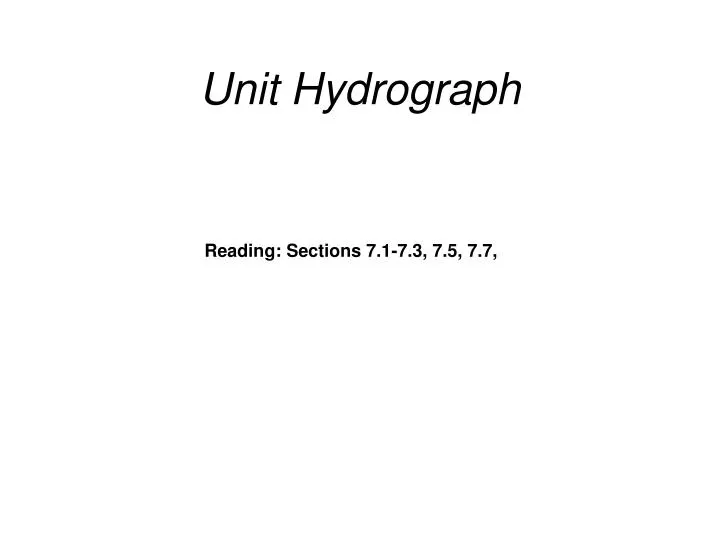 unit hydrograph