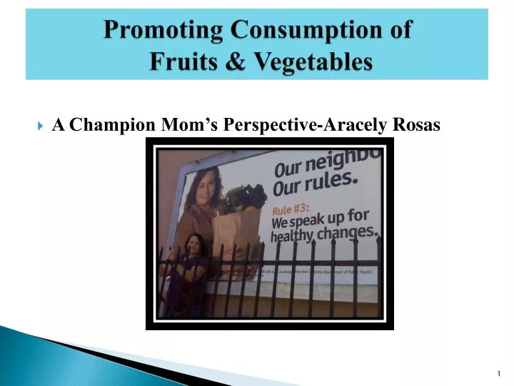 promoting consumption of fruits vegetables