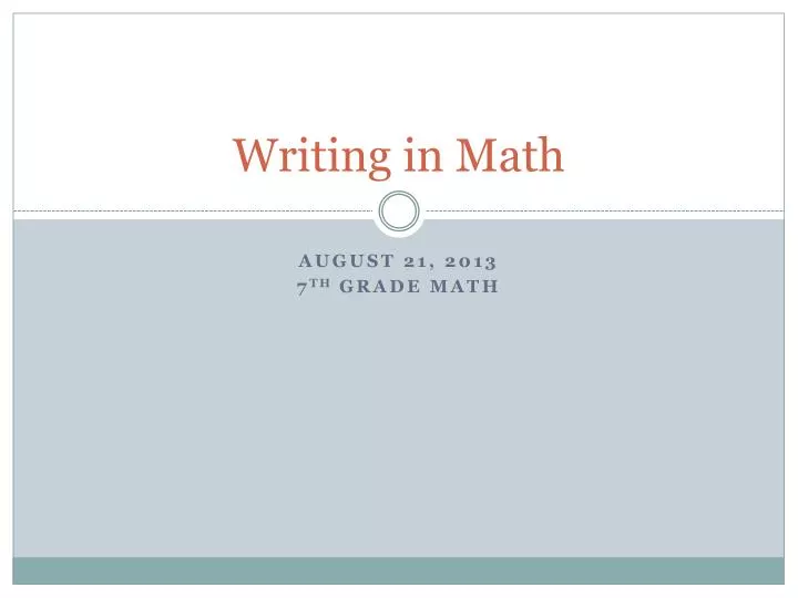 writing in math