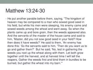 Matthew 13:24-30