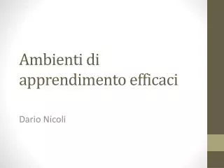 ambienti di apprendimento efficaci