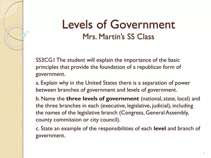 levels of government mrs martin s ss class