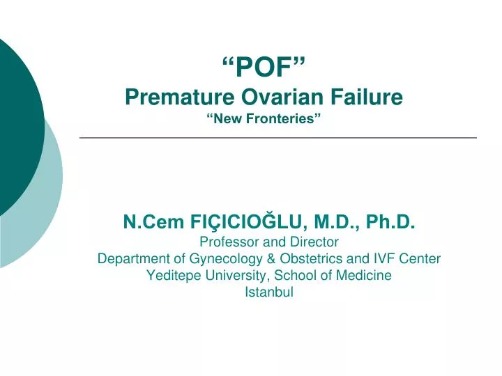 pof premature ovarian failure new fronteries